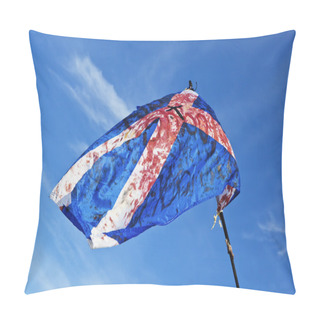 Personality  Blood Stained Torn Scottish Flag Pillow Covers