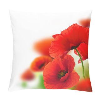 Personality  Poppies Flowers Background - Frame Pillow Covers