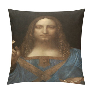 Personality  Leonardo Da Vinci. The Savior Of The World (Salvator Mundi) Pillow Covers