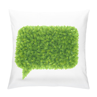 Personality  Bubble For Speech Green Leaves. Pillow Covers