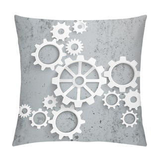 Personality  Big Machine White Gears Pillow Covers