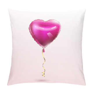 Personality  3D Heart Balloon Isolated On White Background. Vector Festive Decoration For Valentines Day, Womans Day Birthday, Mother's Day Greeting Card Poster Banner Design Template Balloon Wedding Anniversary. Pillow Covers