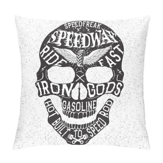 Personality  Vintage Label With Skull Pillow Covers