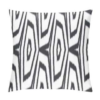 Personality  Striped Hand Drawn Seamless Pattern. Black Symmetrical Kaleidoscope Background. Attractive Decorative Design Element For Background. Repeating Striped Hand Drawn Border. Pillow Covers