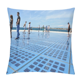 Personality  Greeting To The Sun - Solar Panel Sculpture In Zadar, Croatia Pillow Covers
