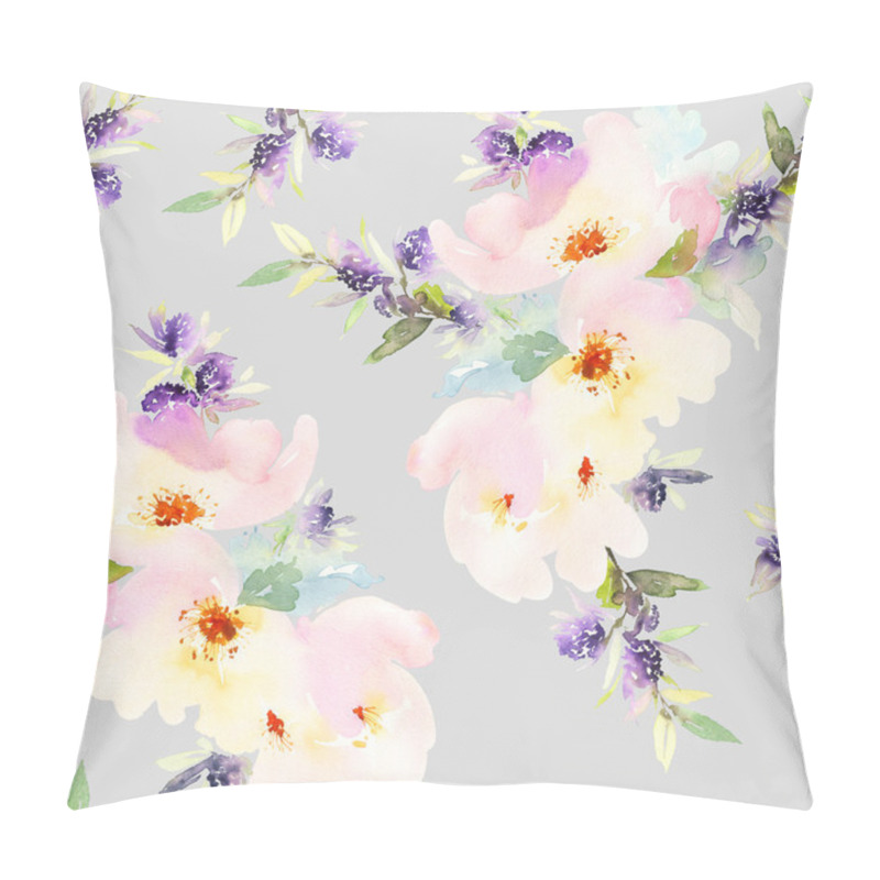 Personality  Seamless pattern with flowers watercolor. pillow covers