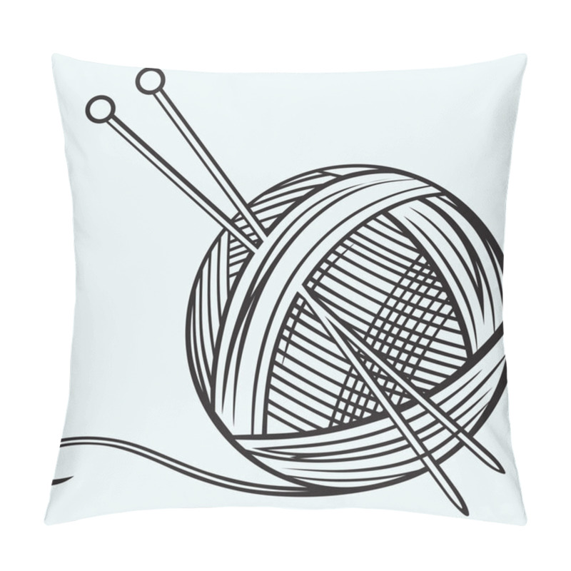 Personality  Ball Of Yarn And Needles Pillow Covers
