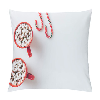 Personality  Cacao With Marshmallows And Candy Canes Pillow Covers