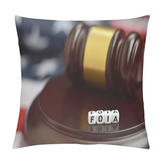 Personality  Justice Mallet And FOIA Acronym Close Up. Freedom Of Information Act Pillow Covers