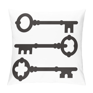 Personality  Old Key Silhouette Set Pillow Covers