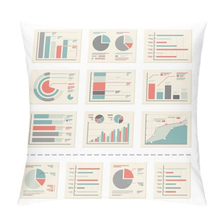 Personality  Design Elements - Analytics, Statistic Report - Vectors Set 2 Pillow Covers