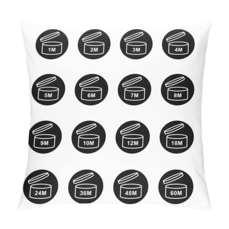Personality  Pao Cosmetic Icon Open Month Life Shelf. Vector Illustration Isolated On White Background . Pillow Covers