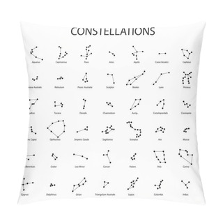 Personality  Vector. Black Signs Of The Stars On White Background. G Pillow Covers