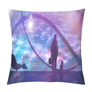 Personality  Astronaut With A Cat On A Spaceship Pillow Covers