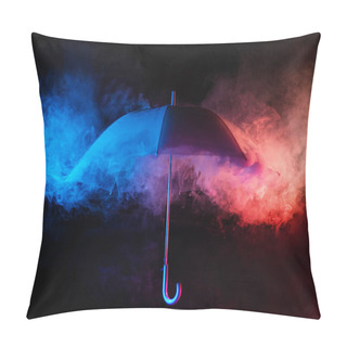 Personality  Abstract Concept - A Blue Umbrella Among Colorful Dust Clouds Pillow Covers