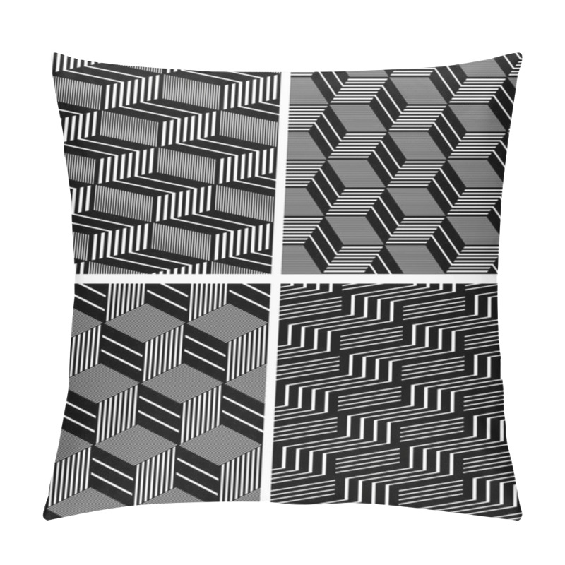 Personality  Seamless geometric op art patterns set.  pillow covers