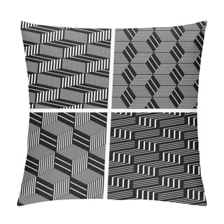 Personality  Seamless Geometric Op Art Patterns Set.  Pillow Covers