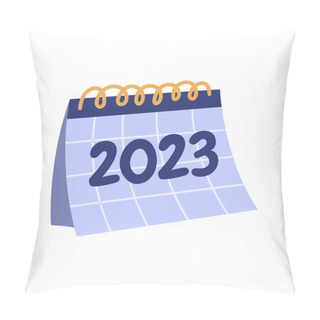 Personality  Happy New Year 2023 Text On Office Calendar Date Vector Illustration Pillow Covers