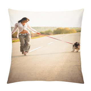 Personality  Woman And Dog Pillow Covers