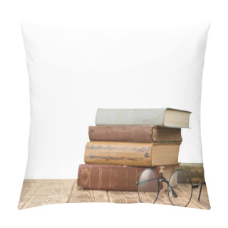 Personality  Glasses And Books On  Table  Pillow Covers