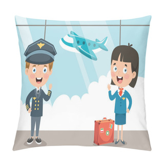 Personality  Cartoon Characters Of Pilot And Hostess Pillow Covers