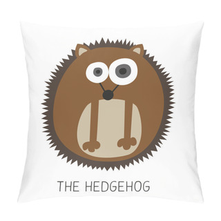 Personality  Card With A Round Hedgehog. Pillow Covers