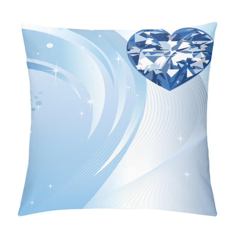 Personality  Blue Diamond Heart Background pillow covers
