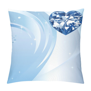 Personality  Blue Diamond Heart Background Pillow Covers