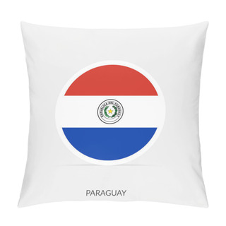 Personality  Paraguay Round Flag Icon With Shadow. Pillow Covers