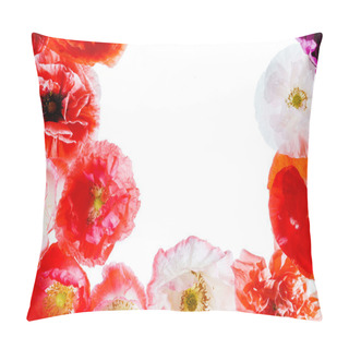 Personality  Poppy Flowers On White  Pillow Covers