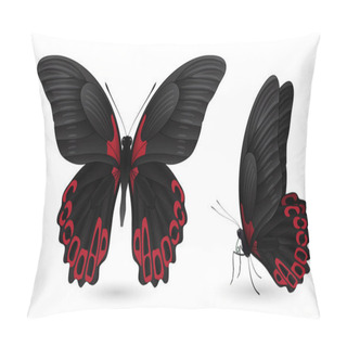 Personality  Set Of Colorful Butterflies. Front And Side View Pillow Covers
