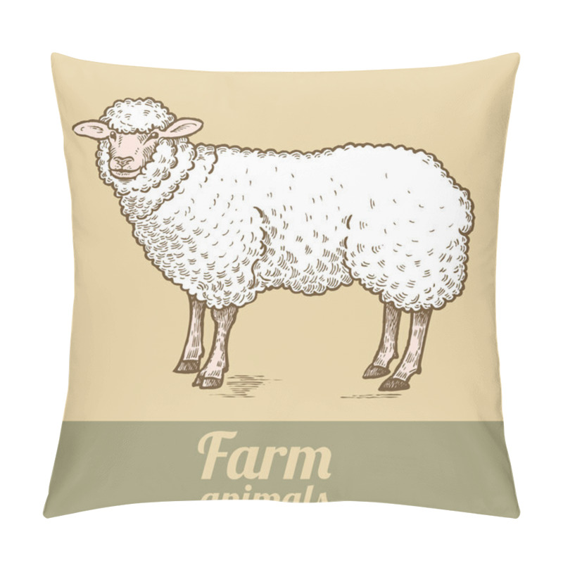 Personality  Sheep farm animal. pillow covers