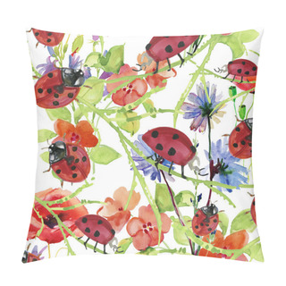 Personality  Funny Ladybugs And Flowers Pillow Covers