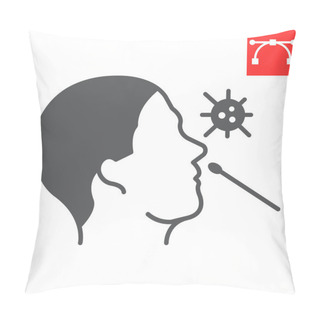 Personality  Nasal Swab Test Glyph Icon Pillow Covers