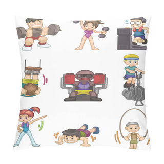Personality  Cartoon Gym Icon Pillow Covers