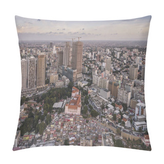Personality  Aerial Photograph Of The Marginal Of Luanda, Angola. Africa.Difference Between New And Old Buildings. Pillow Covers