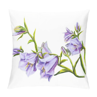 Personality  Watercolor Painting Of The Bell Flowers Pillow Covers
