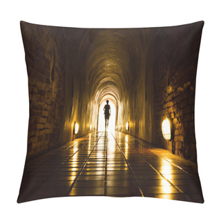 Personality  Light And Human At End Of Tunnel Pillow Covers