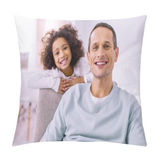 Personality  Positive Delighted Male Person Keeping Smile On His Face Pillow Covers