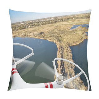 Personality  Drone Flying Over Lakes And Swamp Pillow Covers