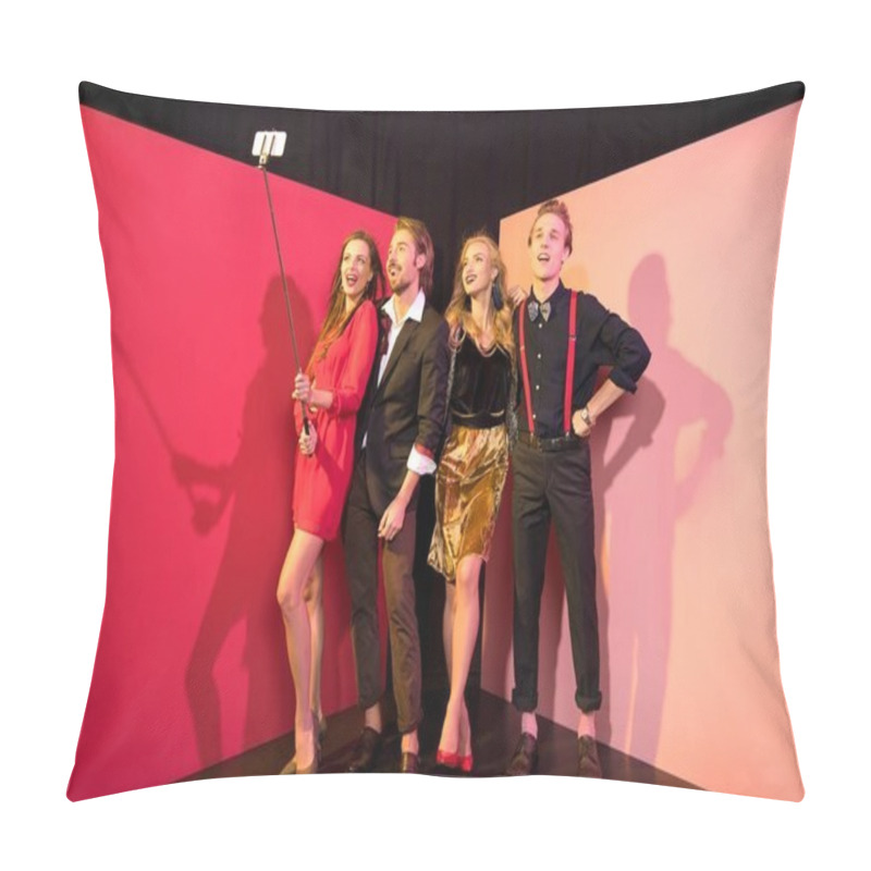 Personality  friends taking selfie on smartphone  pillow covers