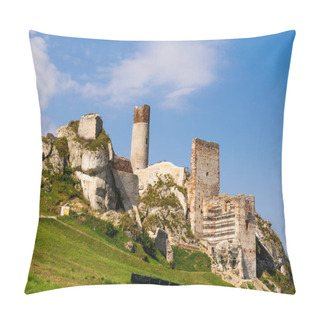 Personality  Castle Ruins On The Mountain In Olsztyn Pillow Covers