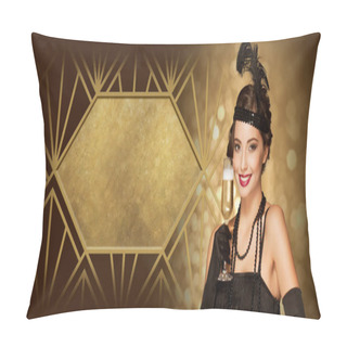 Personality  Art Deco Style Party Girl. Pillow Covers