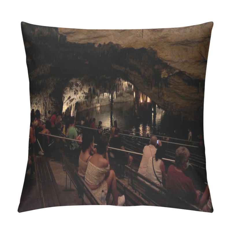 Personality  New Normality In Visit To Cuevas Del Drach, Majorca, Balearic Islands Pillow Covers