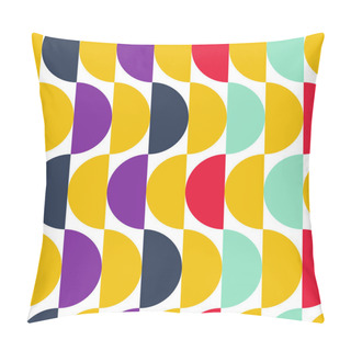 Personality  Abstract Geometrical Pattern. Circus Multicolored Semi Circles. For Textile, Product Application. Vector Illustration, Flat Design Pillow Covers