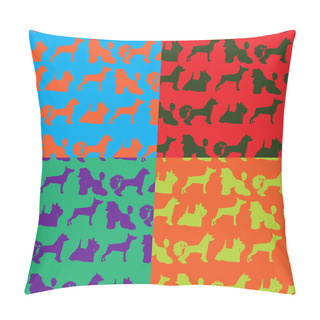 Personality Seamless Pop Art Style Background With Dogs Pillow Covers