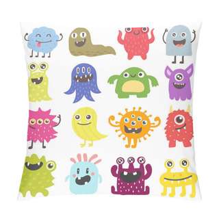 Personality  Cute Monsters Vector Set. Pillow Covers