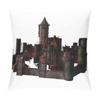 Personality  Castle Academy Fantasy Architecture, 3D Illustration, 3D Rendering Pillow Covers