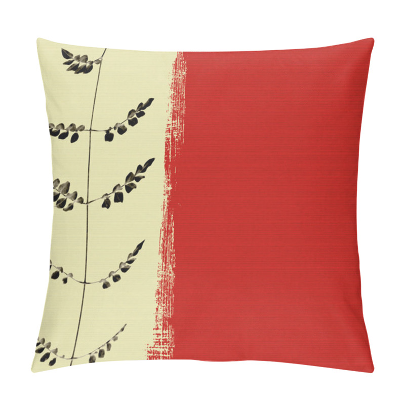 Personality  Black leaf on red box background pillow covers