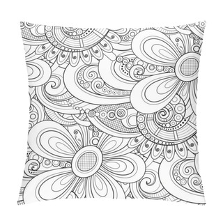 Personality  Monochrome Seamless Pattern With Floral Motifs Pillow Covers